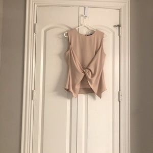 Zara top. Warm peach color. Faux fold over tie in front